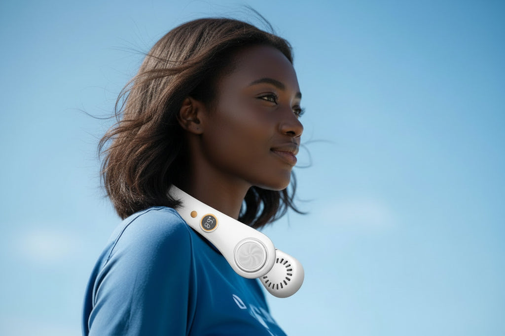 Ventilateur de Cou Portable – Fraîcheur Instantanée